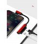 USAMS адаптер с два lightning конектора за iPhone - черна