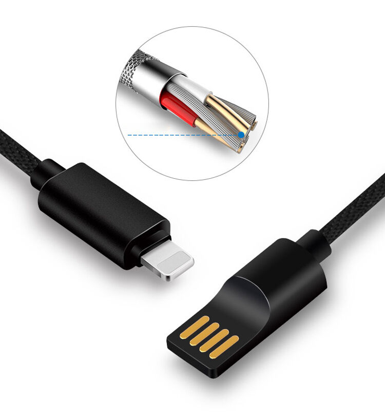 X-LEVEL елегантен USB / lightning кабел за Apple iPhone / iPad / iPod - 8cm - зелен