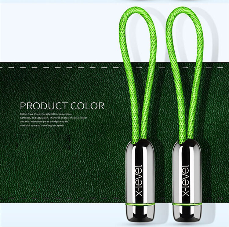 X-LEVEL елегантен USB / lightning кабел за Apple iPhone / iPad / iPod - 8cm - зелен