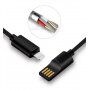 X-LEVEL елегантен USB / lightning кабел за Apple iPhone / iPad / iPod - 8cm - черен
