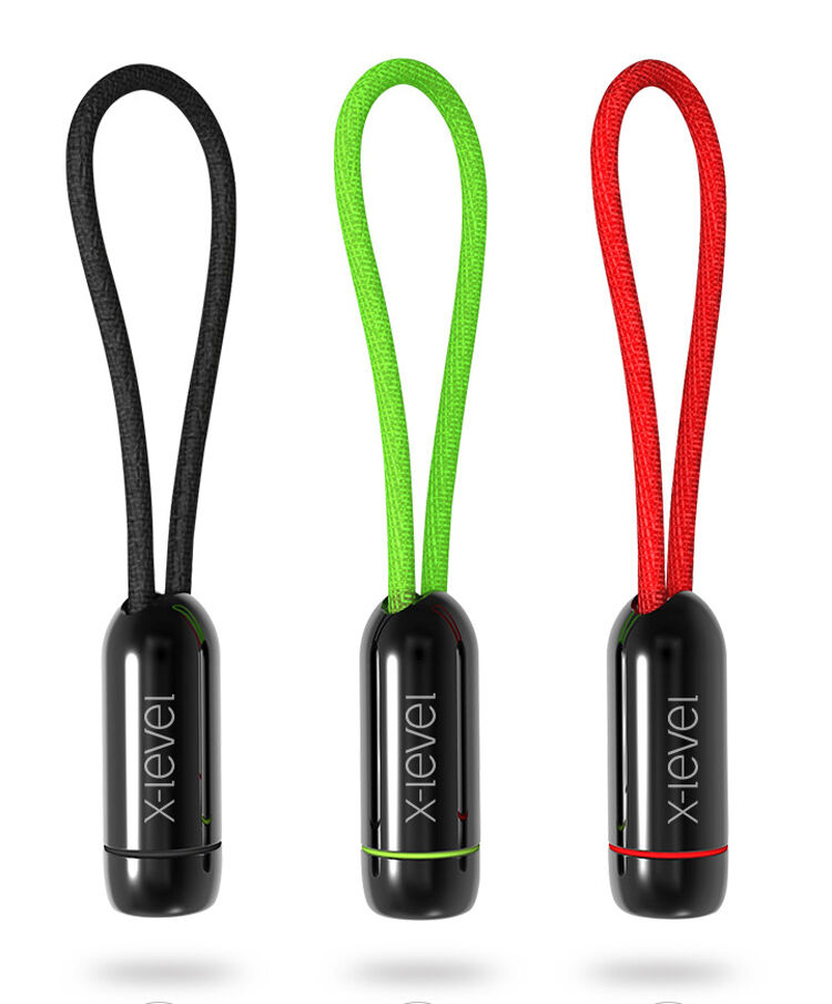 X-LEVEL елегантен USB / lightning кабел за Apple iPhone / iPad / iPod - 8cm - черен