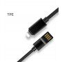 X-LEVEL елегантен USB / lightning кабел за Apple iPhone / iPad / iPod - 8cm - черен