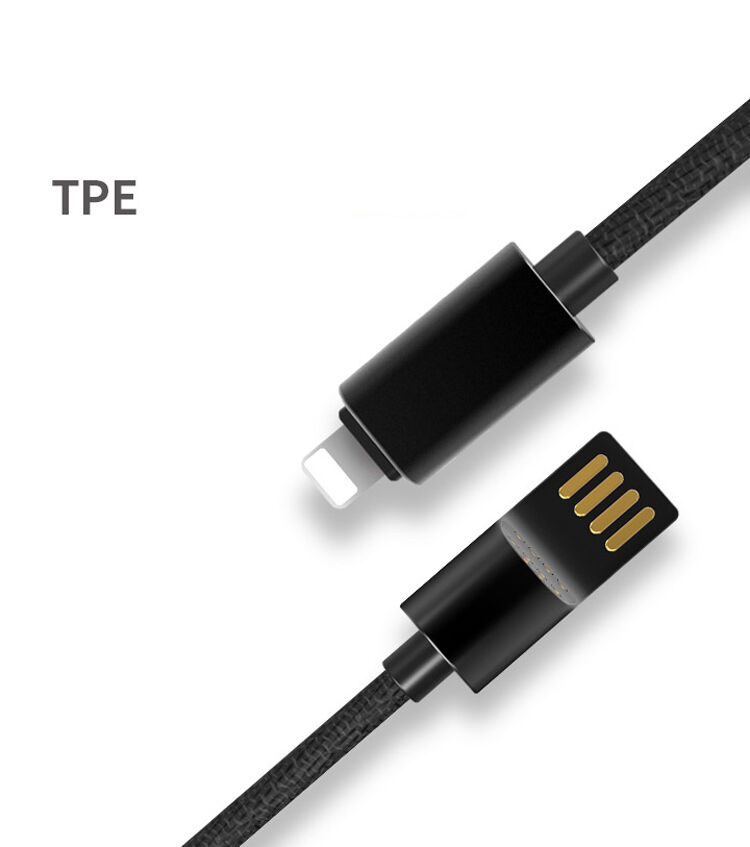 X-LEVEL елегантен USB / lightning кабел за Apple iPhone / iPad / iPod - 8cm - черен