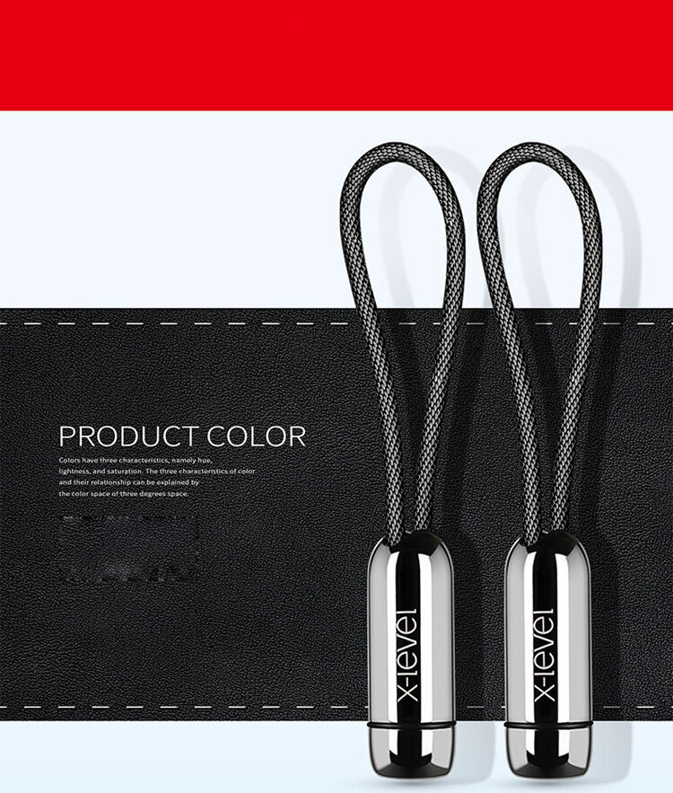 X-LEVEL елегантен USB / lightning кабел за Apple iPhone / iPad / iPod - 8cm - черен
