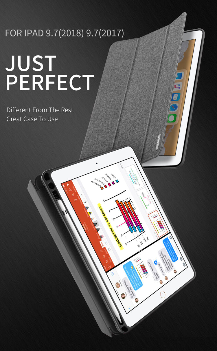 DUX DUCIS Domo калъф с място за Apple Pencil и функция събуждане / сън за iPad 9,7