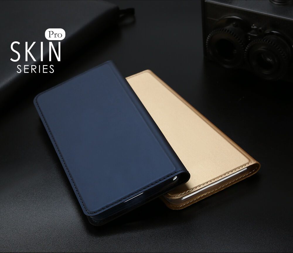 DUX DUCIS калъф със стойка и джобове за документи за Apple iPhone XS / iPhone X – тъмно син