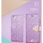 Отварящ се калъф / джоб с диамантен блясък и магнитна каишка за iPhone 6S / 6 - черен