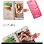 Отварящ се калъф / джоб с диамантен блясък и магнитна каишка за iPhone 6S / 6 – матово зелен