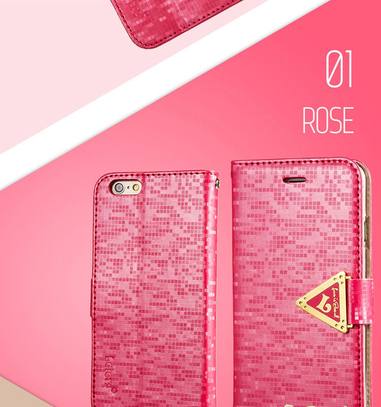 Отварящ се калъф / джоб с диамантен блясък и магнитна каишка за iPhone 6S / 6 – матово зелен