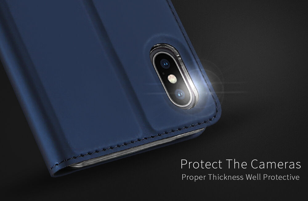 DUX DUCIS калъф със стойка и прегради за документи за Apple iPhone XS / iPhone X -розово-златна