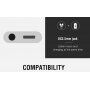 OCUBE 2в1 адаптер Lightning за 3,5 mm порт и Lightning за Apple iPhone - черен