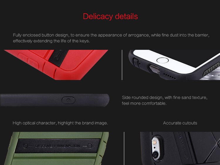 NILLKIN 2в1 изключително устойчив кейс / калъф за Qi безжично зареждане Apple iPhone 6S / 6 - черен