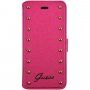 Guess Studded Folio кожен флип калъф за iPhone 6 Plus / 6S Plus - розово
