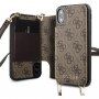 Guess 4G калъф с презрамка за iPhone X / XS - кафяв