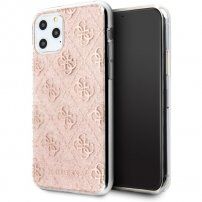 Guess 4G Glitter блестящ кейс iPhone 11 Pro Max - светлорозов