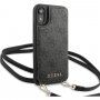 Guess 4G флип калъф с каишка за iPhone XR - сиво