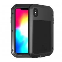 Love Mei супер устойчив калъф против удари / вода / прах за iPhone XS Max - черно