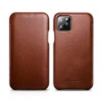 Icarer кожен флип калъф за iPhone 11 Pro Max - цвят какао