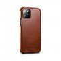 Icarer кожен флип калъф за iPhone 11 Pro Max - цвят какао