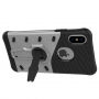 Изключително устойчив кейс със стойка за iPhone XS / iPhone X - сребърен