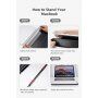 Dux Ducis джоб от PU кожа с интегрирана стойка за MacBook 13" / Air 13" / Pro 13" - черна