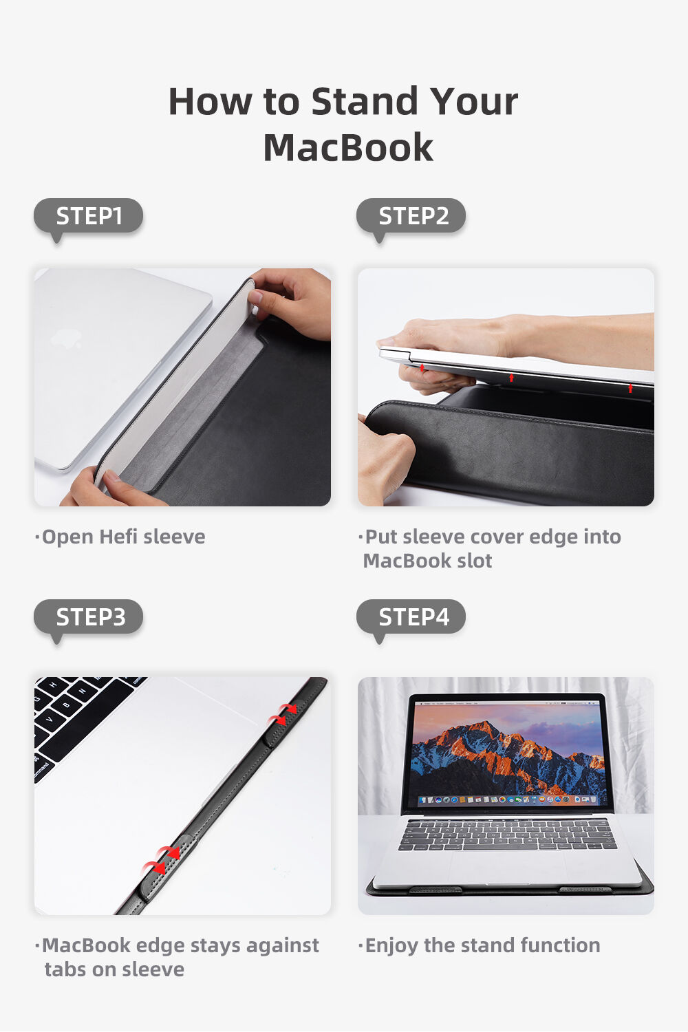 Dux Ducis джоб от PU кожа с интегрирана стойка за MacBook 13