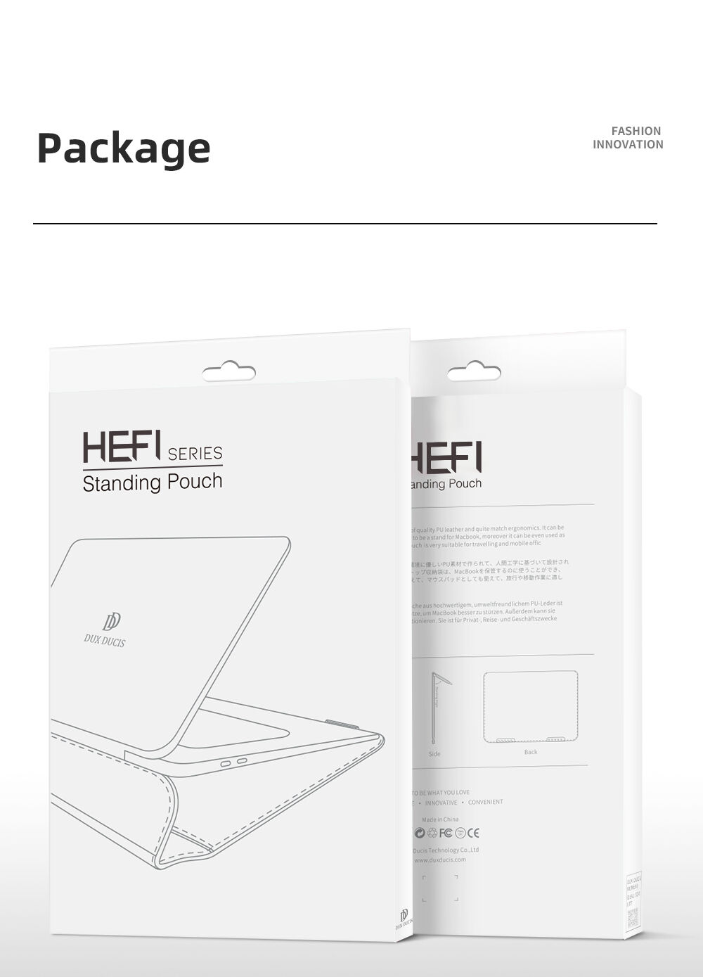 Dux Ducis джоб от PU кожа с интегрирана стойка за MacBook 13