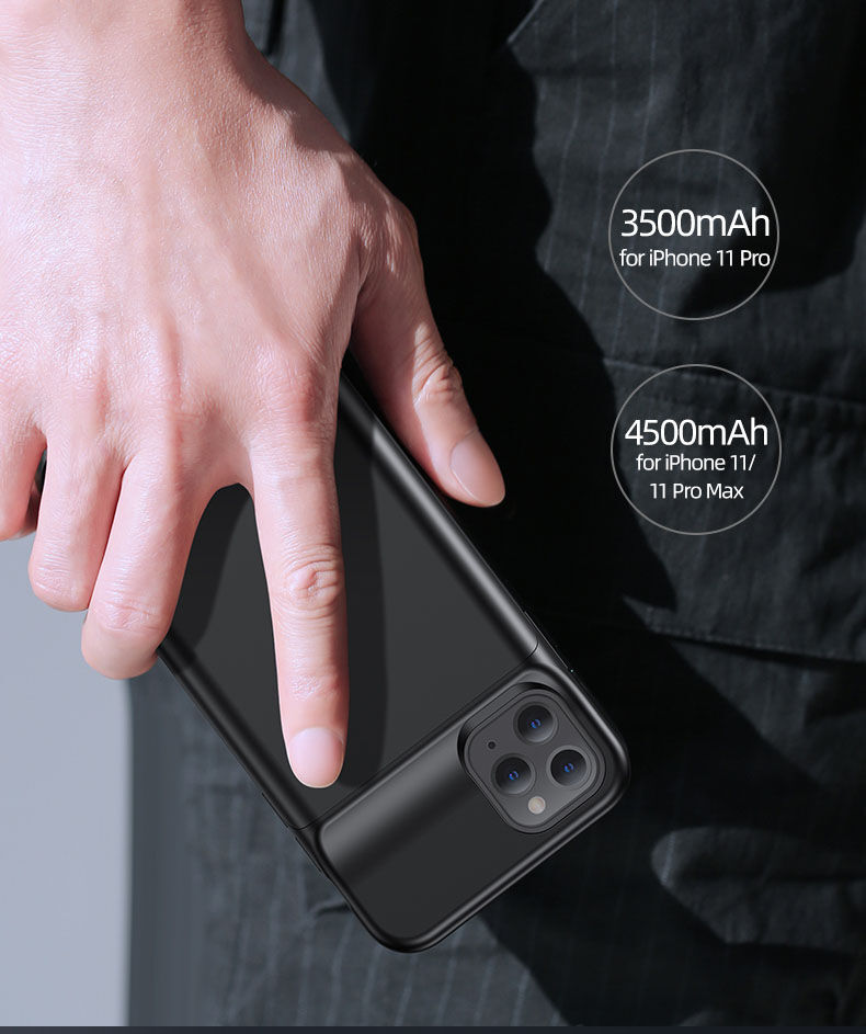 Usams кейс с батерия 3500mAh за iPhone 11 Pro - черен
