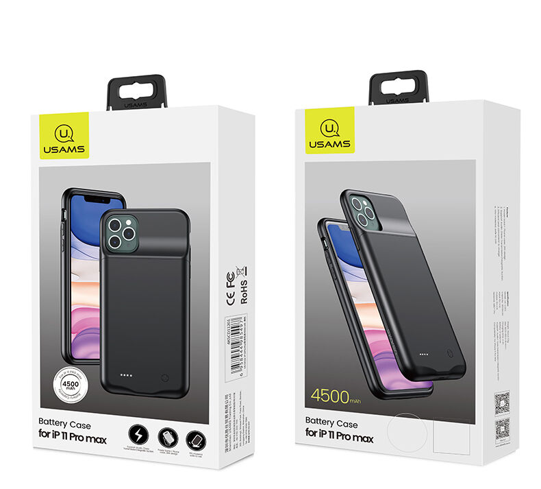 Usams кейс с батерия 3500mAh за iPhone 11 Pro - черен