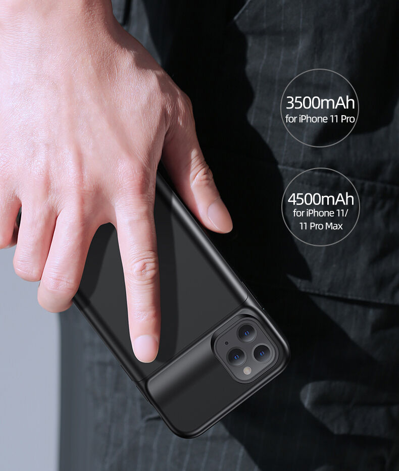Usams кейс с батерия 4500mAh за iPhone 11 - черен