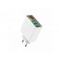 MCDODO зарядно с три USB порта и дигитален дисплей за Apple iPhone / iPad / iPod - бяла