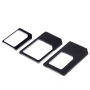Адаптер от Nano SIM карта към Micro SIM и към стандартна SIM карта за + адаптер от Micro SIM към стандартна SIM карта - черен