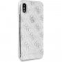 Guess 4G Solid Glitter блестящ кейс за iPhone X / XS - сребърен