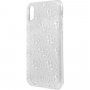 Guess 4G Solid Glitter блестящ кейс за iPhone X / XS - сребърен