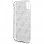 Guess 4G Solid Glitter блестящ кейс за iPhone X / XS - сребърен