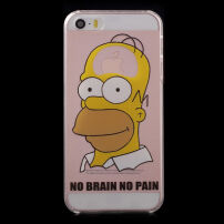 Прозрачен кейс за iPhone 5 / 5S / SE (2016) - Хоумър Симпсън - No Brain No Pain