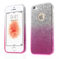 3в1 бляскащ гръб за iPhone 5 / 5S /SE (2016) -розов