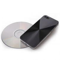 Пластмасов кейс със CD покритие за iPhone 5 / 5S / SE (2016) - черен