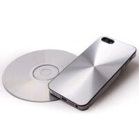 Пластмасов кейс със CD покритие за iPhone 5 / 5S / SE (2016) - сребърен