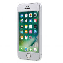 Закален калъф за целият телефон включително защитно стъкло за iPhone SE (2016) / 5S / 5 - сребърен