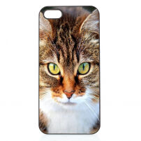 Пластмасов кейс с алуминиево покритие за iPhone SE (2016) / 5S / 5 - Котка