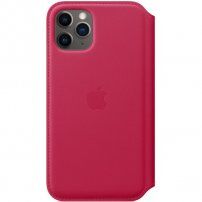 Apple Folio оригинален кожен калъф за iPhone 11 Pro - малиново