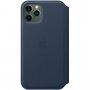 Apple Folio оригинален кожен калъф за iPhone 11 Pro - тъмно син