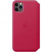 Oригинален Apple Folio кожен калъф за iPhone 11 Pro Max - малиново
