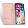 DUX DUCIS калъф със стойка и прегради за документи за Apple iPhone XS / iPhone X -розово-златна