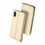 DUX DUCIS калъф със стойка и прегради за документи за Apple iPhone XS / iPhone X -златна