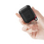 Водоустойчив и прахоустойчив силиконов защитен калъф за AirPods 1 / 2 - черен