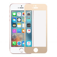 Закалено 3D стъкло за целия телефон за iPhone SE (2016)/ 5S / 5 - 0,3 mm - златно
