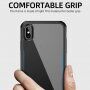 Ipaky кейс със стъклена задна страна и защита на ъглите за iPhone X / XS - черен