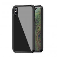 Ipaky кейс със стъклена задна страна и защита на ъглите за iPhone XS Max - черен
